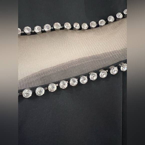 ASOS Design Black Long Sleeve Mesh and Rhinestone Bodycon dress - Picture 11 of 11